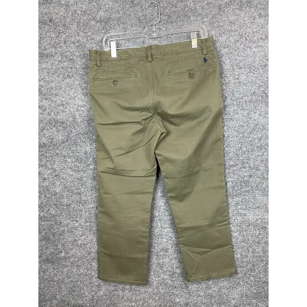 Polo Ralph Lauren Stretch Slim Fit‎ 32X30 Side Pockets Olive Green Chino